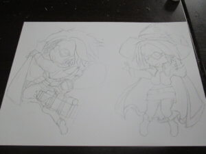 水彩色鉛筆・イラスト。「この素晴らしき世界に祝福を」のめぐみんをもう1回描きました。