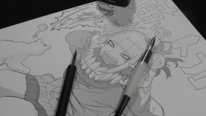 ヒロアカ トガヒミコ (白黒イラスト)スクリーントーンイラスト。動画あり