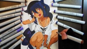 コピックで褐色肌（影）を塗るなら？コピックは何色（番号）？ムラにならない塗り方は？褐色アニメキャラ・ジャヒー様を描いてみた。