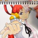 『ONE PIECE(ワンピース)』ウタ(UTA)の髪の塗り方を解説(コピック)。使うコピック番号(色)や塗る順番は?
