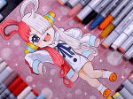 ウタ(ワンピース)・可愛いミニキャラで描いてみた。画材・使用したコピック解説