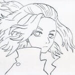 東京リベンジャーズ・マイキー(佐野万次郎)無料塗り絵。色塗りや線画をなぞって描き方の練習に。