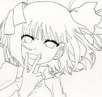 「五等分の花嫁」中野二乃の無料塗り絵。コピックや色鉛筆で塗り絵や塗り方の練習、線画をなぞって二乃の描き方の練習に