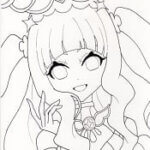 プリキュア無料塗り絵・「キュアマジェスティ」コピックや色鉛筆、アイビスペイントでの塗り絵や線画をなぞってキュアマジェスティの描き方の練習に。