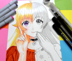 塗り絵　若月にこ　ウィッチウォッチ