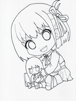 『リコリス・リコイル』錦木 千束と井ノ上 たきなのミニキャラ塗り絵。ダウンロードしてアイビスペイントで塗り絵、印刷してコピックで塗り絵してみよう。