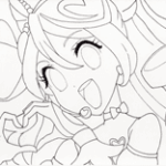 「キミとアイドルプリキュア」キュアアイドルの無料塗り絵。線画を印刷、ダウンロードしてアビスペイントなどで塗り絵できます。