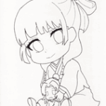 薬屋のひとりごと・猫猫(マオマオ)と壬氏(ジンシ)のミニキャラ塗り絵。印刷してダウロードしてアイビスペイントやコピックで塗り絵できる。線画をなぞって描き方の練習にも活用してみよう。