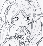 『葬送のフリーレン』フリーレンの無料塗り絵。印刷、ダウンロードしてアビスペイントで塗り絵もできます。