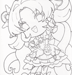 名探偵プリキュアの塗り絵。かわいい「ミニキャラキュアアンサー」の無料塗り絵。塗り絵を印刷、ダウンロードしてコピックやアイビスペイントで塗り絵できます。