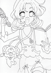 名探偵プリキュアの塗り絵。明智あんなとポチタンのかわいい無料塗り絵。印刷や画像をダウンロードしてアビスペイントやコピックで塗り絵してみよう。