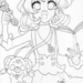塗り絵　名探偵プリキュアの塗り絵　明智あんな　ポチタン